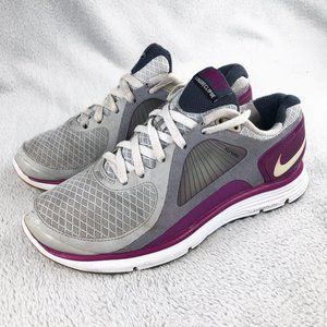 Nike Womens Lunar Eclipse Flywire 408580-011 Running Shoes Gray Purple Size 6